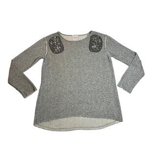 Romeo & Juliet Couture Embellished Shoulder Relaxed Fit Sweatshirt Size Small